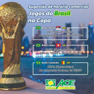 Comércio de Juazeiro vai funcionar em horário diferenciado durante jogos do  Brasil na Copa do Mundo